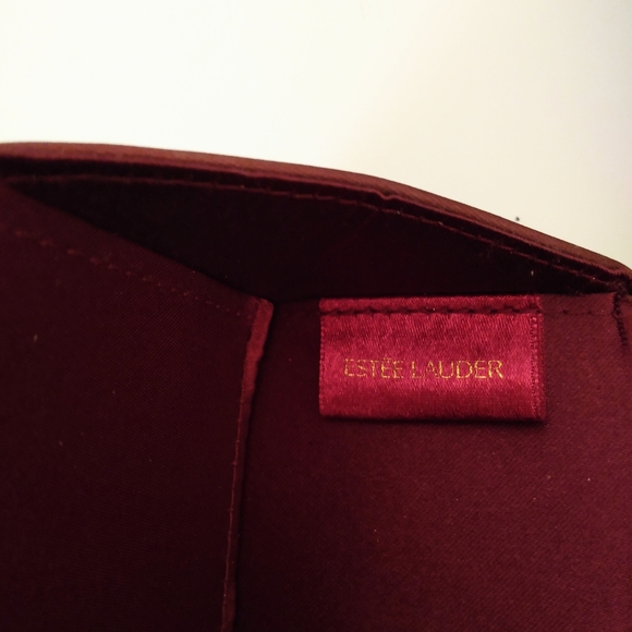 Estee Lauder Travel Cosmetic Jewelry Burgundy Double Handle Carry On Case - Picture 14 of 15